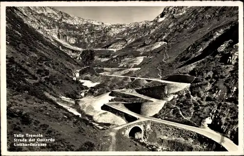 Ak Kanton Tessin Schweiz, Valle Tremola, Strada del Gottardo