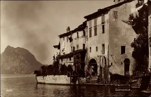 Ak Gandria Lago di Lugano Tessin Schweiz, Uferansicht, Gebäude