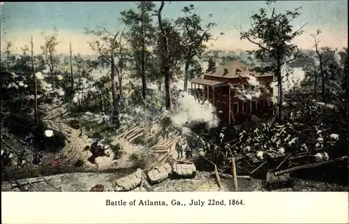 Ak Atlanta Georgia USA, Schlacht, 22. Juli 1864