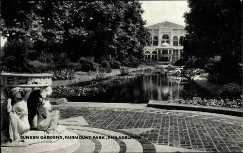 Ak Philadelphia Pennsylvania USA, versunkene Gärten, Fairmount Park