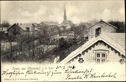 Ak Oberndorf an der Oste, Ortspartie, Kirche