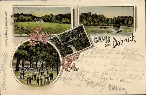Litho Dobrock Wingst in Niedersachsen, Teilansichten, Gartenwirtschaft