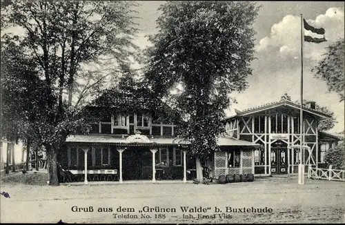 Ak Buxtehude in Niedersachsen, Gasthaus zum Grünen Walde