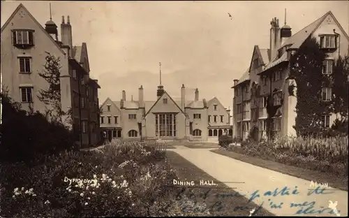 Postcard Bangor Wales, Bangor University, Dyfrydwy Hall, Alun Hall, Dining Hall