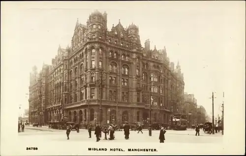 Ak Manchester England, Midland-Hotel