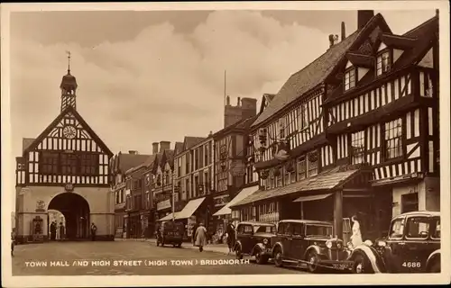 Ak Bridgnorth West Midlands England, Rathaus, High Street