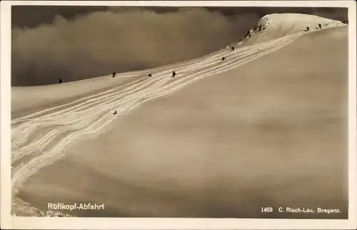 Ak Lech am Arlberg Vorarlberg, Rüflikopf-Abfahrt