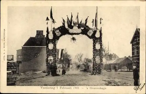 Ak 's Gravenhage Den Haag Südholland, Versiering 7 Februari 1901