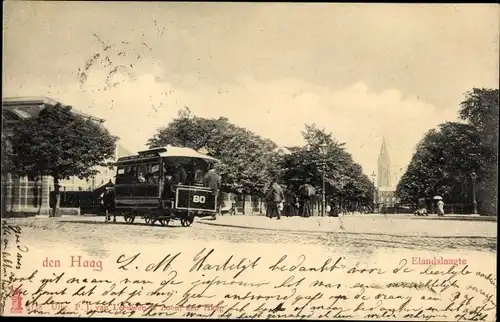 Ak Den Haag Südholland Niederlande, Elandslaagte, Pferdebahn