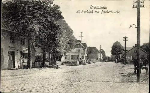 Ak Bad Bramstedt in Holstein, Kirchenblick, Bäckerbrücke