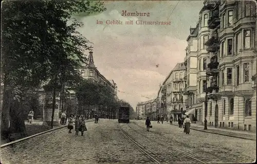 Ak Hamburg Eimsbüttel, Im Gehölz mit Gärtnerstraße