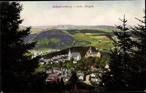 Ak Schwarzenberg im Erzgebirge Sachsen, Panorama