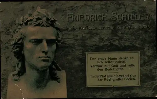 Ak Schriftsteller Friedrich von Schiller, Portrait