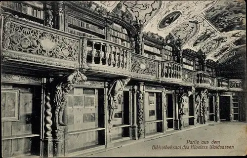 Ak Waldsassen in der Oberpfalz, Bibliotheksaal des Klosters, Innenansicht