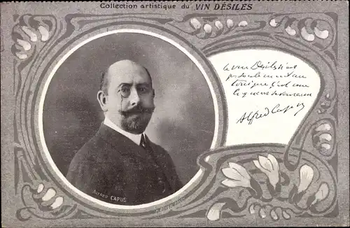 Jugendstil Passepartout Ak Journalist und Schriftsteller Alfred Capus, Portrait