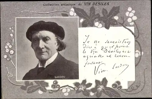 Passepartout Ak Victorien Sardou, Dramaturg, Portrait, Vin Désiles
