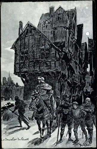 Künstler Ak Der Ritter der Wache