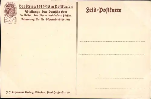 Künstler Ak Bauer, Karl, Kaiser Wilhelm II., Portrait, Ostpreußenhilfe 1914/15