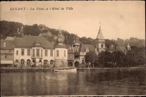 Ak Dinant Wallonien Namur, La Poste und das Hotel de Ville