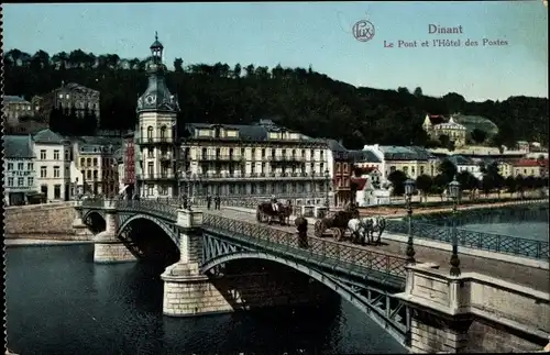 Ak Dinant Wallonien Namur, Le Pont und l&#39;Hôtel des Postes