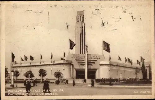 Ak Bruxelles Brüssel, Ausstellung 1935, Pavillon de la Ville de Bruxelles
