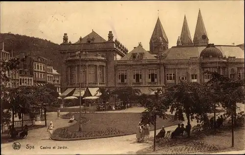Ak Spa Wallonie Lüttich, Casino und Garten