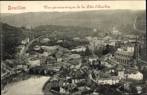 Postkarte Bouillon Wallonie Luxemburg, Panoramablick auf die Côte d&#39;Auclin