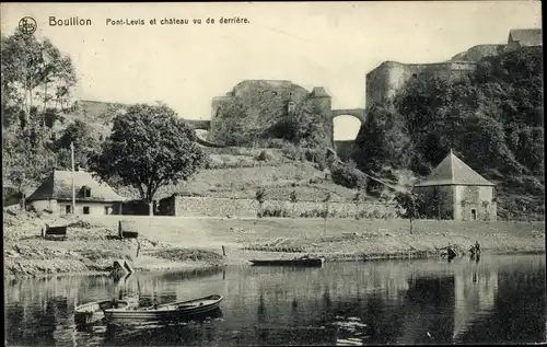 Ak Bouillon Wallonie Luxemburg, Pont-Levis und Chateau vu de derriere