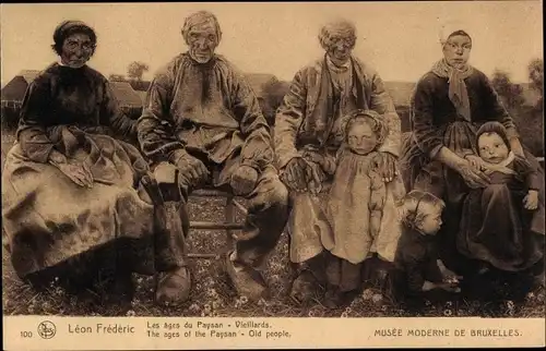 Künstler Ak Frédéric, Léon, Les âges du paysan, Les vieillards