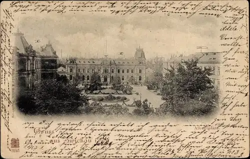 Ak Zwickau in Sachsen, Albertplatz