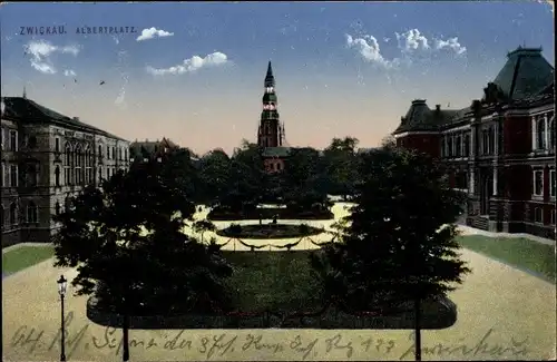 Ak Zwickau in Sachsen, Albertplatz