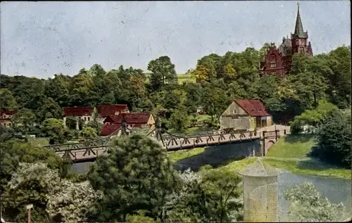 Ak Zwickau in Sachsen, Paradiesbrücke, Partie an der Mulde