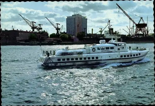 Ak Malmö Schweden, Hamnen, Hafenkräne, MS Westfoil