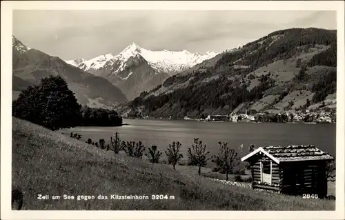 Ak Zell am See in Salzburg, Panorama mit Kitzsteinhorn