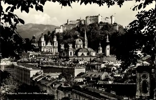 Ak Salzburg in Österreich, Altstadt vom Mönchsberg, Festung Hohensalzburg