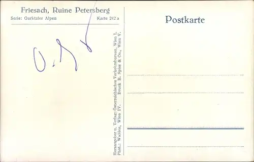 Ak Friesach in Kärnten, Ruine Petersberg