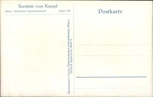 Ak Steiermark, Steirisches Salzkammergut, Sarstein vom Kampl