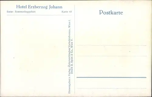 Ak Semmering in Niederösterreich, Hotel Erzherzog Johann im Winter