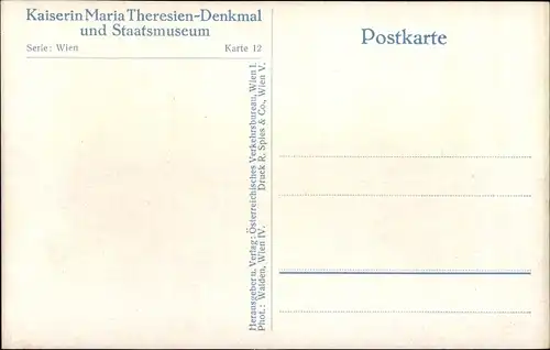 Ak Wien 1 Innere Stadt, Kaiserin Maria Theresien-Denkmal, Staatsmuseum