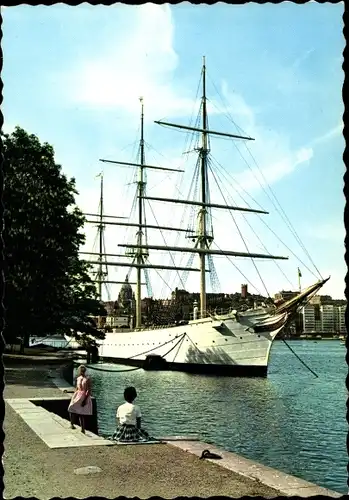 Ak Stockholm Schweden, STF vandrarhem af Chapman, Segelschiff