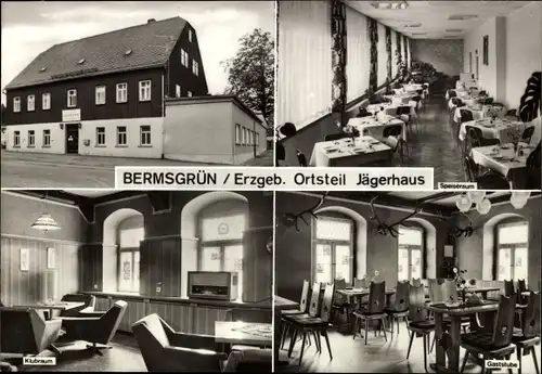 Ak Jägerhaus Bermsgrün Schwarzenberg im Erzgebirge, Ferienheim VEB Margarinewerk, Klubraum