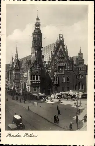 Ak Wrocław Breslau Schlesien, Rathaus