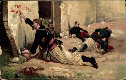 Künstler Ak Monge, Jules, Der Letzte des Bataillons