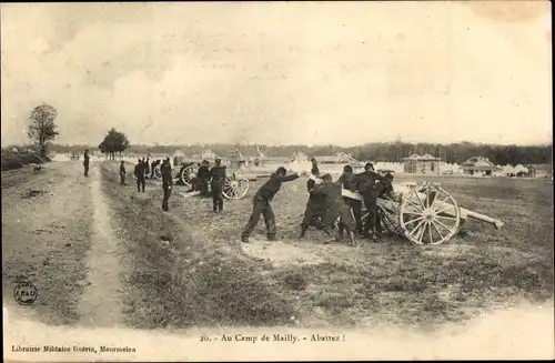 Ak Mailly le Camp Aube, Camp de Mailly, Soldaten mit Geschützen