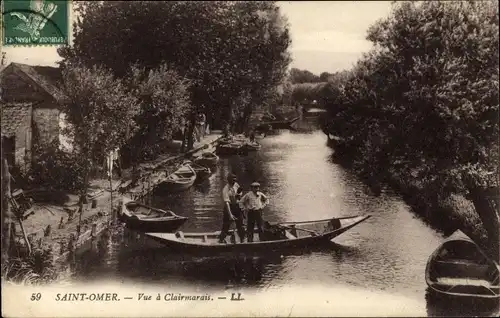 Ak Saint Omer Pas de Calais, Ansicht in Clairmarais