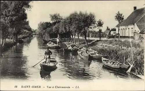 Ak Saint Omer Pas-de-Calais, Ansicht in Clairmarais
