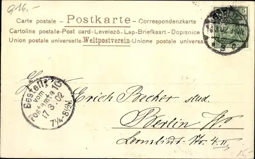 Präge Litho Katzen zu Tisch