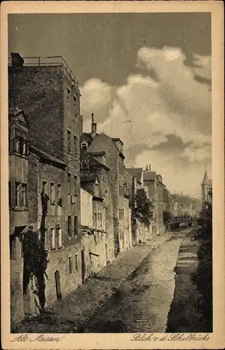 Ak Meißen an der Elbe, Blick v. d. Schulbrücke