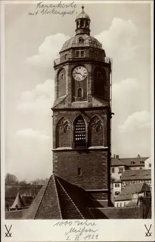 Ak Meißen an der Elbe, Frauenkirche mit Glockenspiel