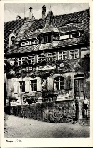 Ak Meißen an der Elbe, Innungshaus der Tuchmacher jetzt Weinstube Vincenz Richter